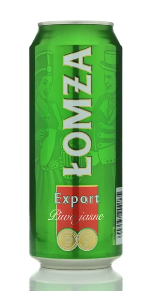 Lomza export beer isolated on white background — Stock Photo, Image
