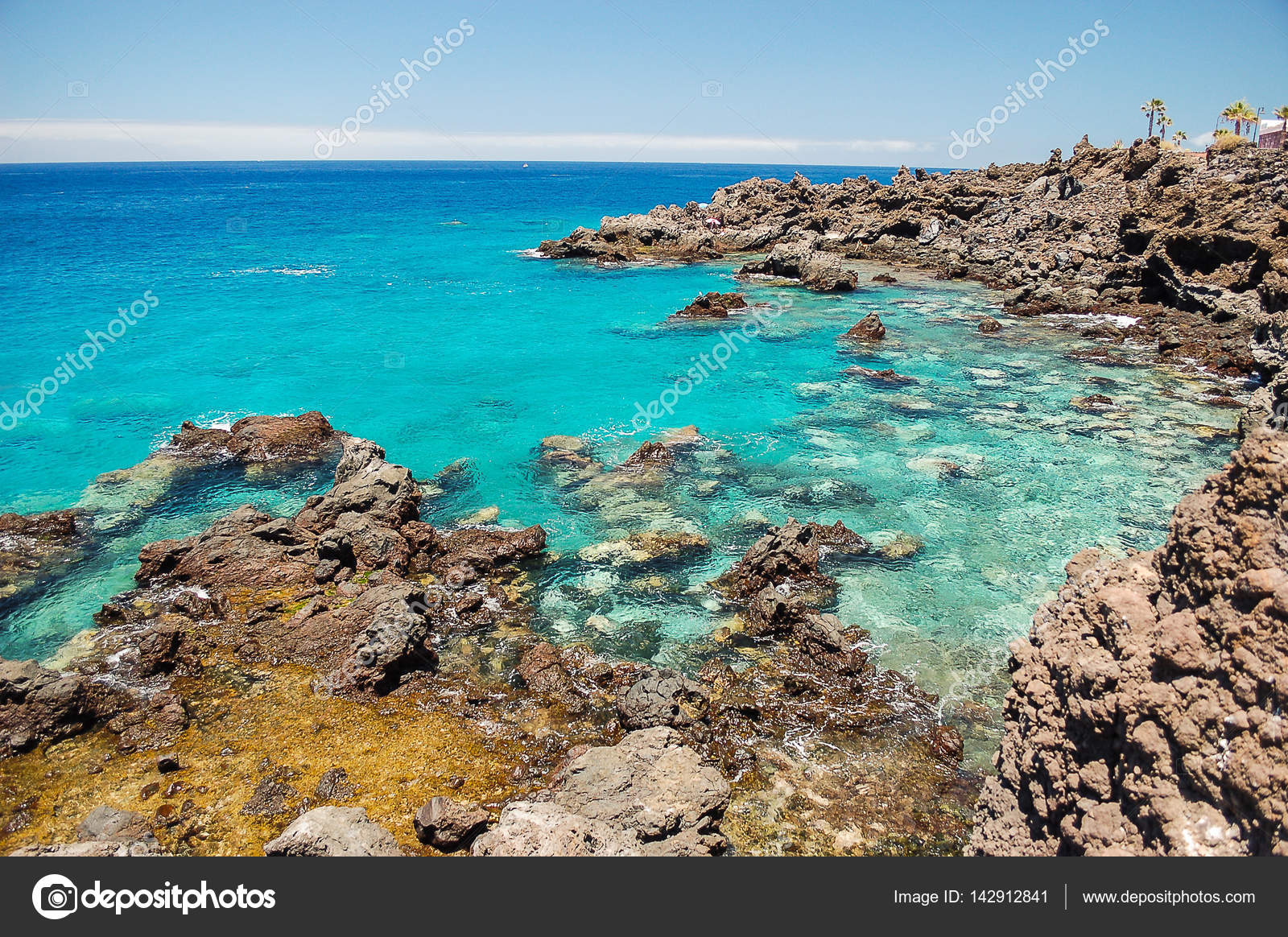 Gorgeous Turquoise Rocky Bay In Playa De San Juan On Tenerife Spain Stock Photo C Dariosz