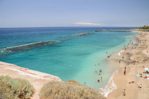 Underbara sandstranden Del Duque på Teneriffa, Spanien — Stockfoto