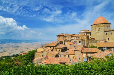 Muhteşem manzara Volterra eski kasaba Toskana, İtalya