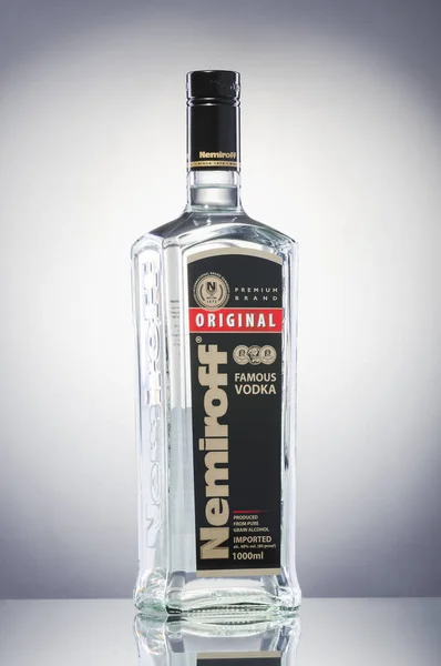 Kwidzyn Poland December 2017 Nemiroff Vodka Isolated Gradient Background Nemiroff — Stock Photo, Image