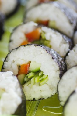 Sushi lezzetli dilim closeup