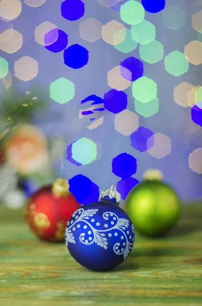 Decoración Navidad Bolas Navidad Contra Fondo Bokeh —  Fotos de Stock