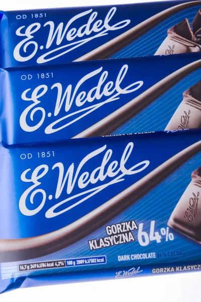 Barra Chocolate Wedel Aislada Sobre Fondo Blanco Wedel Una Empresa — Foto de Stock