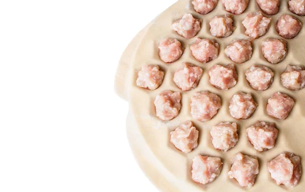 Homemade meat dumplings on white background — Stock Photo, Image