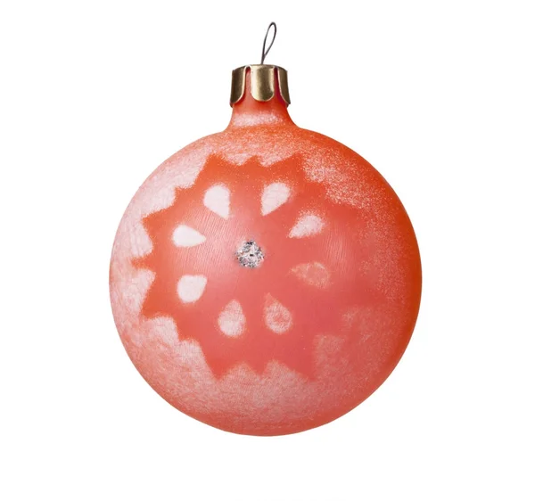 Rosa palla di Natale isolato su sfondo bianco — Foto Stock