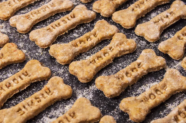 Dulces caseros de avena para perros con zanahorias — Foto de Stock