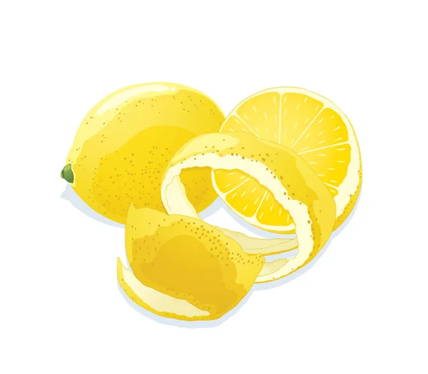 레몬과 슬라이스. — 스톡 벡터