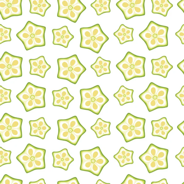 Jovem senhora dedo ou verde okra slices.Pattern Design . — Vetor de Stock