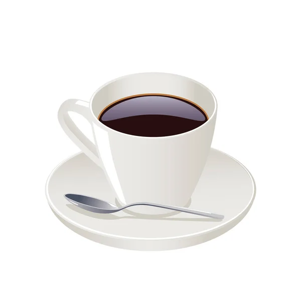 Tazza di caffè con cucchiaio. — Vettoriale Stock