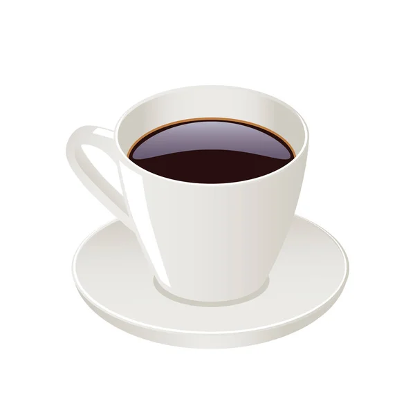 Tazza di caffè con piattino . — Vettoriale Stock