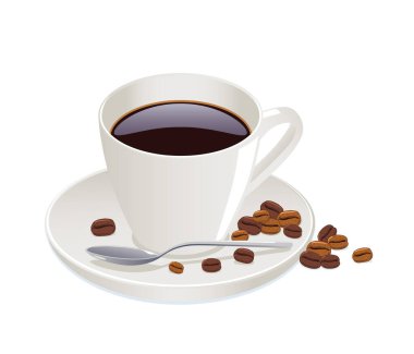 kahve kahve beyaz zemin üzerine izole fasulye ile.