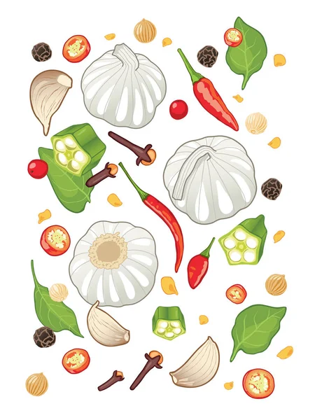 Овочі Ізольовані Білому Тлі — стоковий вектор