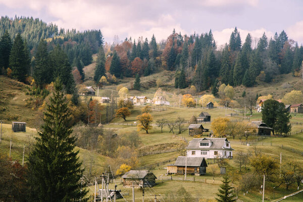 вид на село Зеленое, Украина, концепция путешествия
