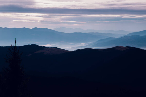 view of mountains near Bukovel, Ukraine