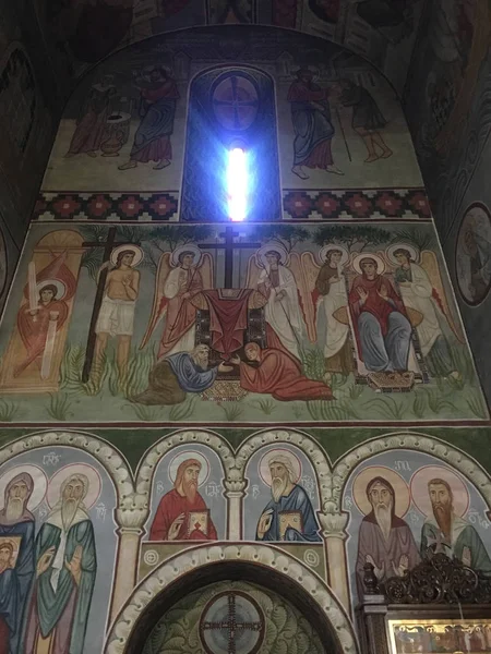 Vista Para Dentro Antiga Igreja Stepantsmindu Geórgia — Fotografia de Stock