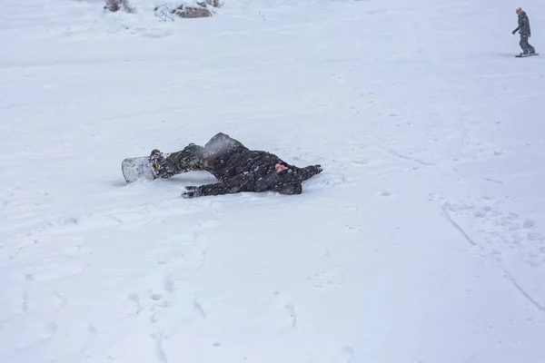 Maikop Adigeya Region Russische Federatie 2019 Wintersport Recreatie Bergen Sneeuwweer — Stockfoto