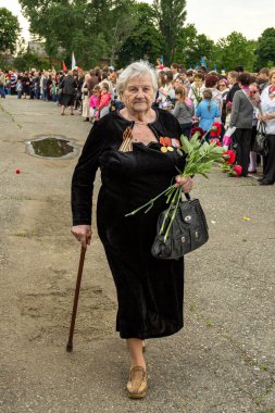 Adygeya bölgesi, Rusya Federasyonu, 05.09.2014: Rusya 'daki büyük vatanseverlik savaşının gazilerin zafer günü.