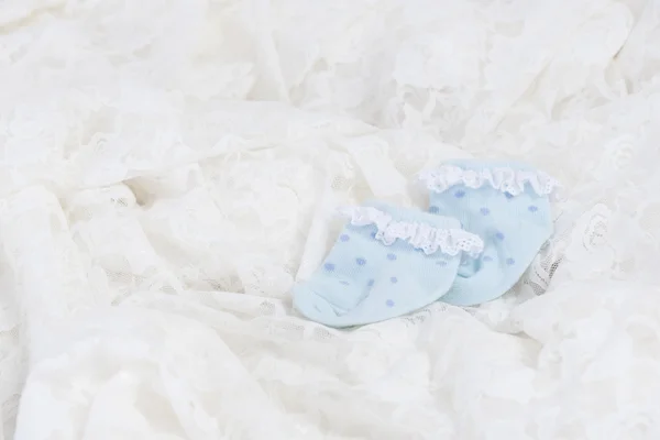 Blue baby socks for new born baby — Stockfoto