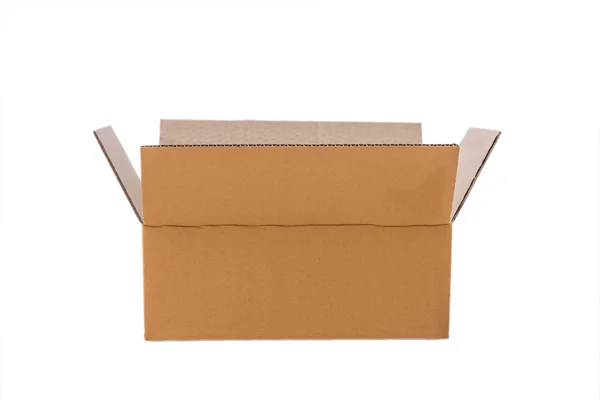Otevřená lepenková krabice izolované na bílém pozadí — Stock fotografie