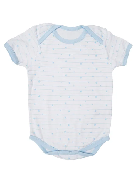 Listrado roupas de bebê bodysuit isolado no fundo branco — Fotografia de Stock