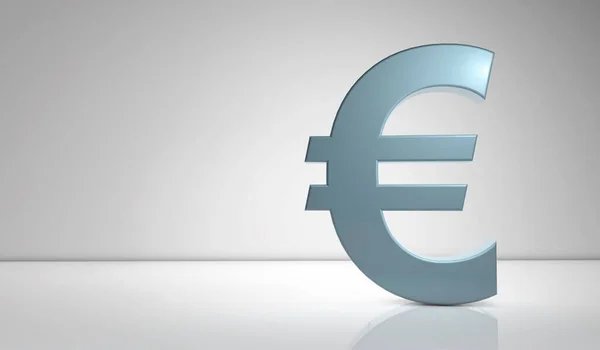 Kék Euro Jel Szürke Alapon Fénymásolási Hellyel — Stock Fotó