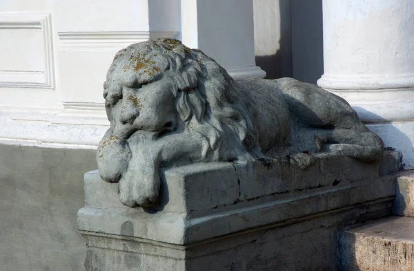 Escultura de um leão na propriedade Kachanovka — Fotografia de Stock