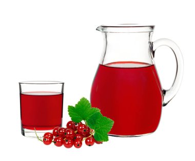Frenk üzümü içecek bir bardak ve bir sürahi ile çilek Frenk üzümü