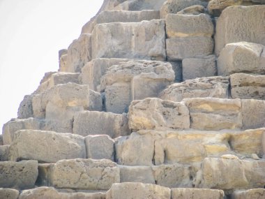 Giza piramitleri, Kahire, Mısır. Mısır. Kahire - Giza. Giza Plat 'tan piramitlerin görüntüsü