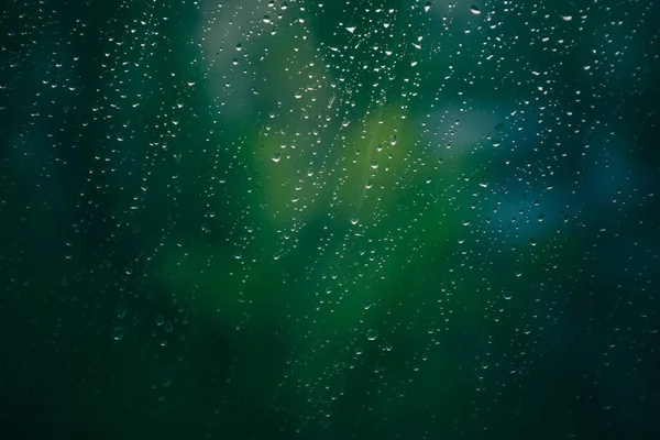 Drops Water Glass Close Raindrops White Water Falling Glass Perfect — Stock Photo, Image