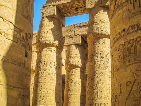 Anscient Temple Karnak Luxor Ødelagt Theben Egypten - Stock-foto