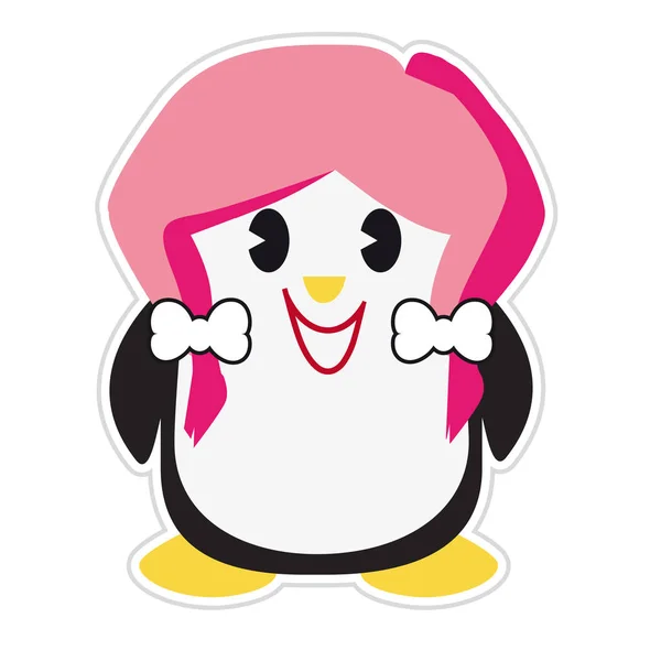 Pingüino adolescente hembra — Vector de stock