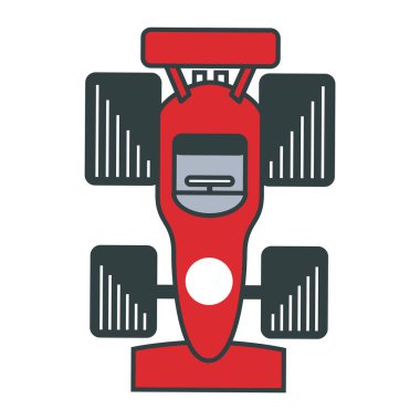 Red race car close up clipart