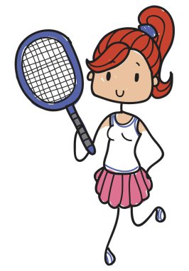 Doodle tarzı tenis oyuncusu