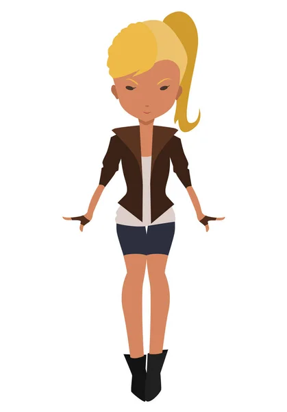 Blonde cartoon teenage girl — Stock Vector