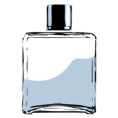 Bir temiz tasarlanmış parfüm şişesi taslağını