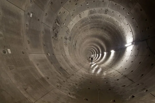 Abstract photo of a round concrete metro tube