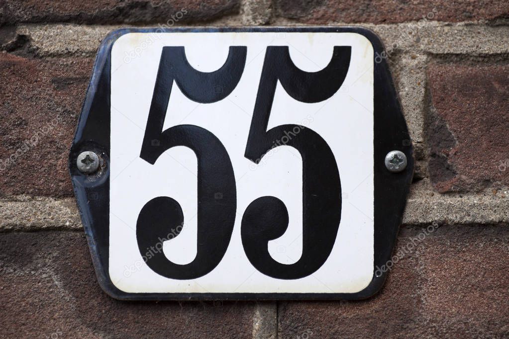 Enamelled old house number plate