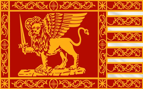 Flaga miasta Wenecja, Wenecja, Włochy — Zdjęcie stockowe