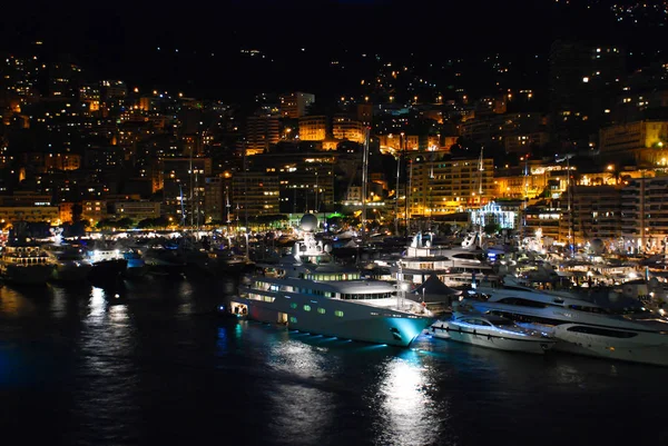 Noc miasto Monaco — Zdjęcie stockowe
