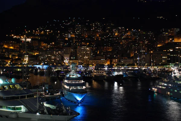 Cidade Noturna Monaco — Fotografia de Stock
