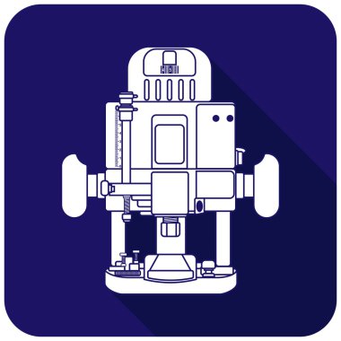 Mavi arkaplanda beyaz değirmen kesici simgesi