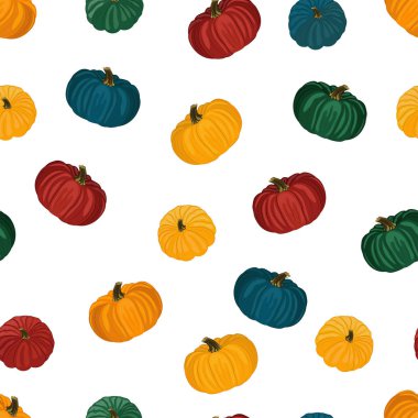 Renkli balkabağı resmiyle kusursuz desen