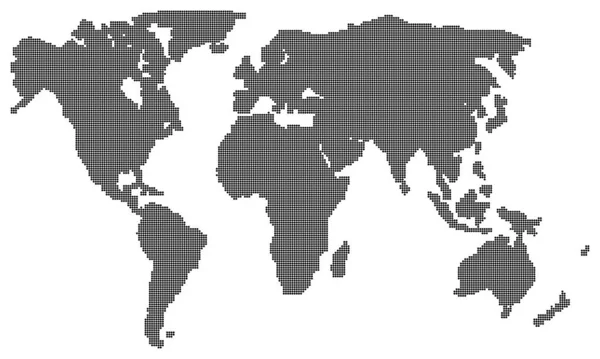 Mapa da silhueta de meio-tom mundial — Vetor de Stock