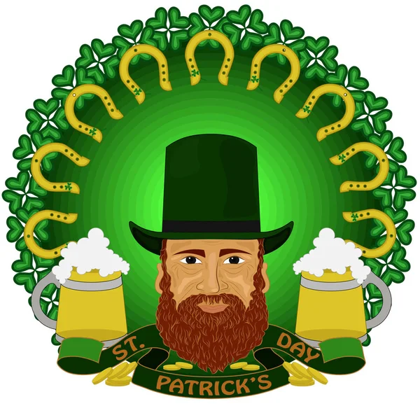 Lutin à la bière pour la Saint-Patrick — Image vectorielle