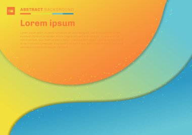 Mavi arkaplanda gölgesi olan soyut renkli şablon eğrisi.