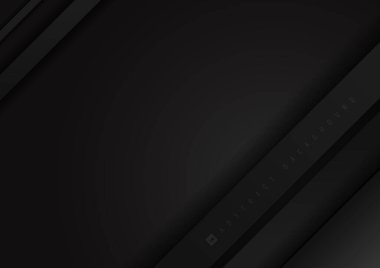 3d soyut siyah katman arkaplanı metnin için boşluk ile örtüyor. Vektör illüstrasyonu