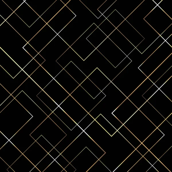 Abstrakcyjny Geometryczny Wzór Linii Złota Czarnym Tle Styl Art Deco — Wektor stockowy