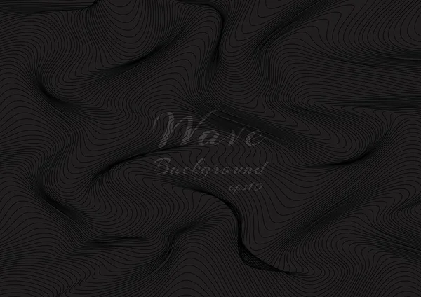 Abstract Black Wave Lines Pattern Dark Background Texture Vector Illustration — Stock Vector