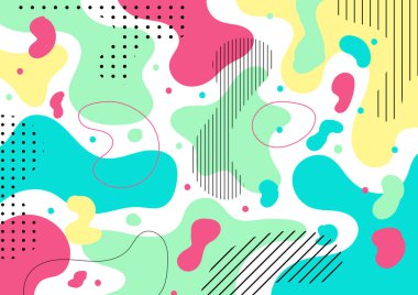 Soyut renkli sıvı şekil ve çakıl desenli arkaplan dokusu. Vektör illüstrasyonu